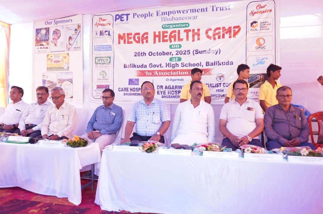 People Empowerment Trust, Bhubaneswar organises mega free health camp at Balikuda Government High School